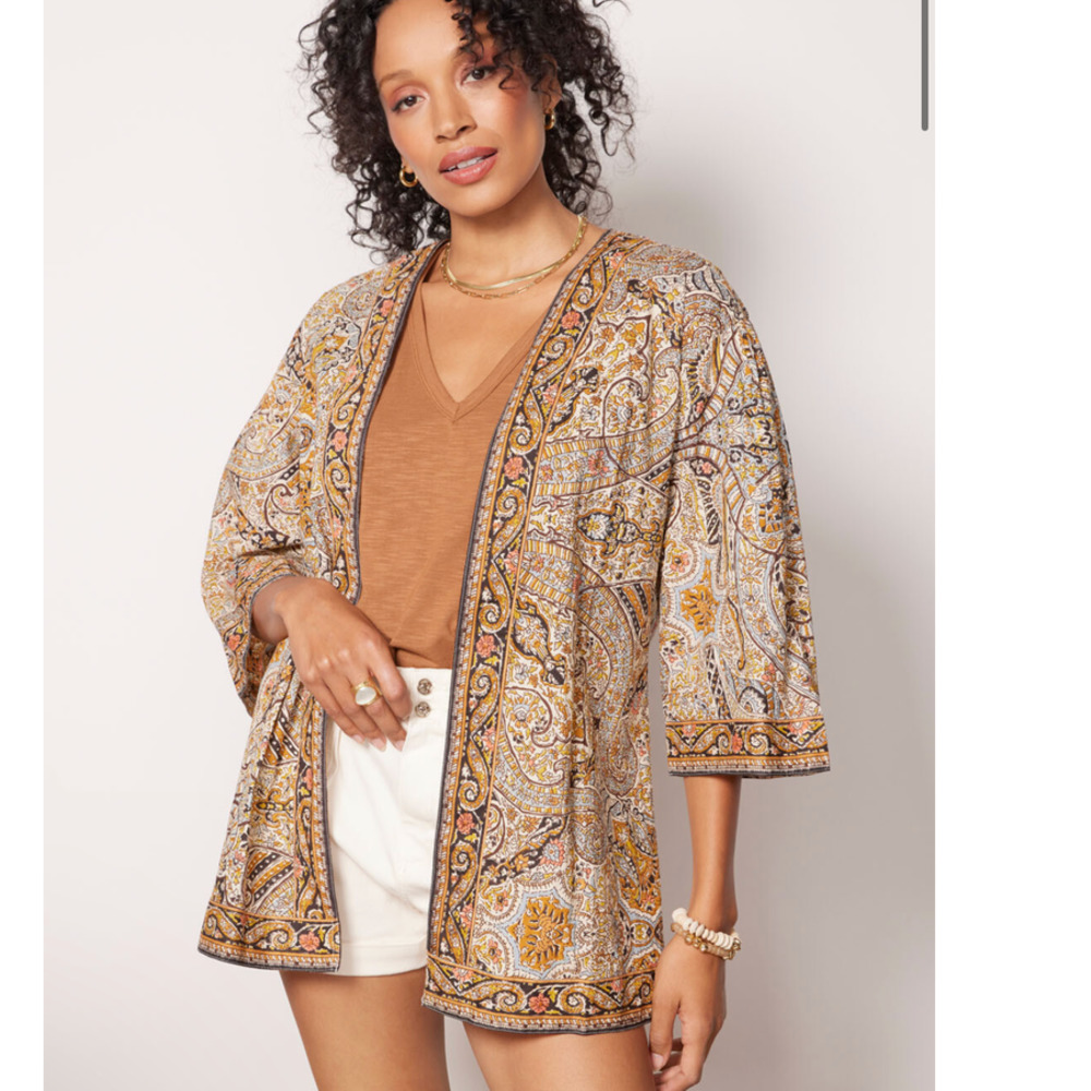 Cleobella Kalidescope Wrap cardigan size M/L Evereve natural yarn